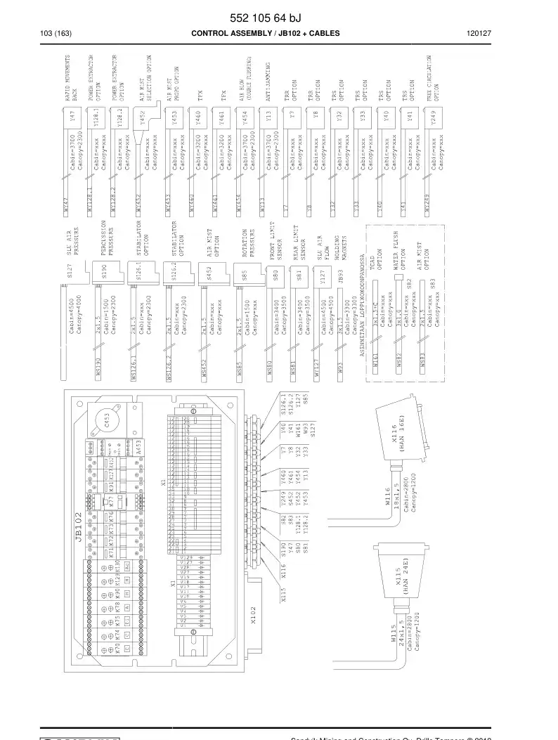 55085581 550 855 81 Pre-wired plug cable - Sandvik Technical Drawing