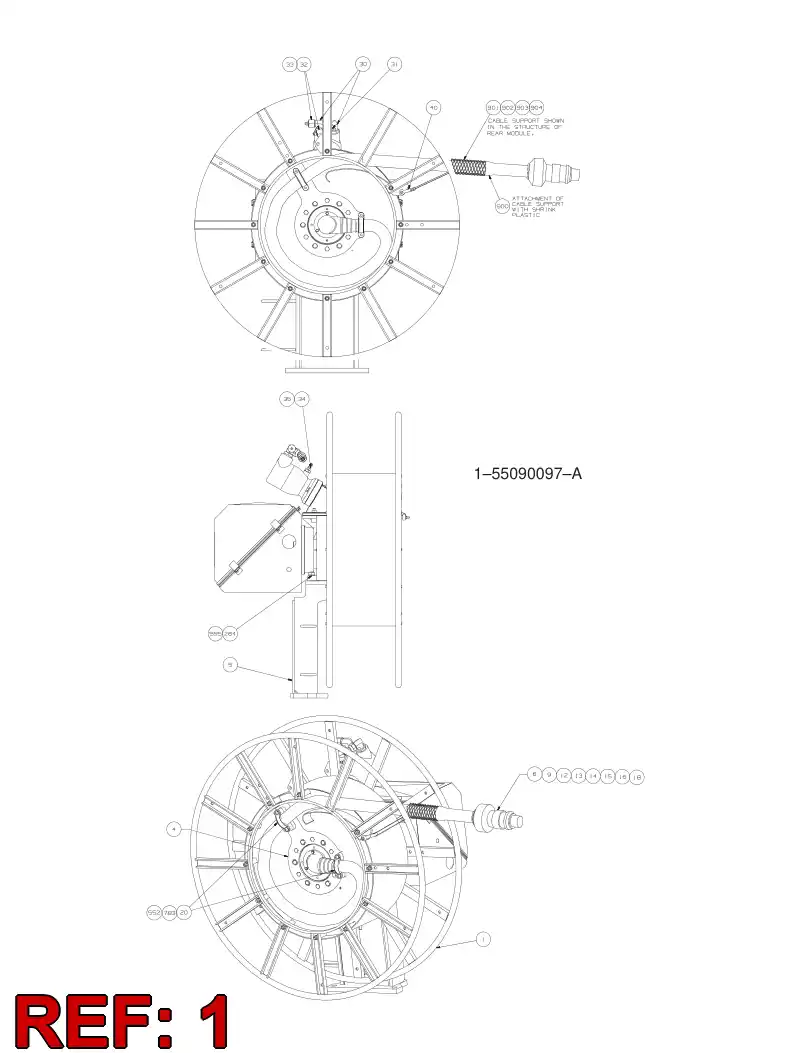 55085598 550 855 98 CABLE REEL - Sandvik Technical Drawing