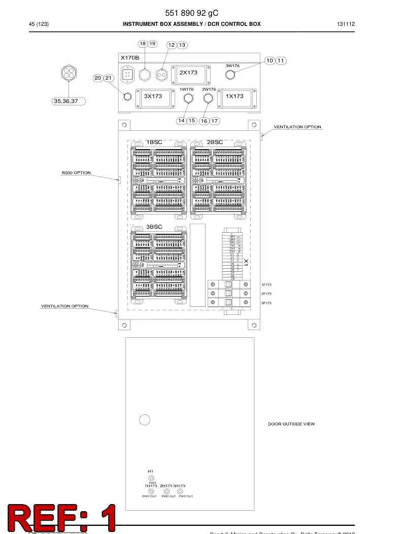 55085618e 550 856 18e Enclosure, Steel - Sandvik Technical Drawing