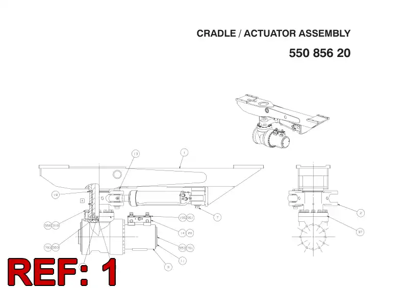 55085621 550 856 21 CRADLE ASSEMBLY - Sandvik Technical Drawing