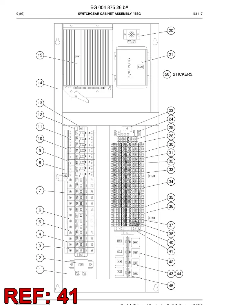 55085658 550 856 58 Terminal Block, End Plate - Sandvik Technical Drawing