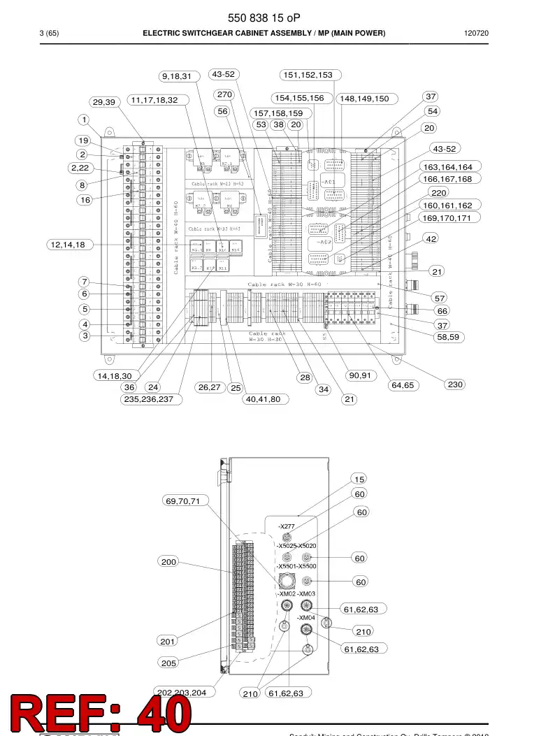55085659 550 856 59 Terminal strip - Sandvik Technical Drawing