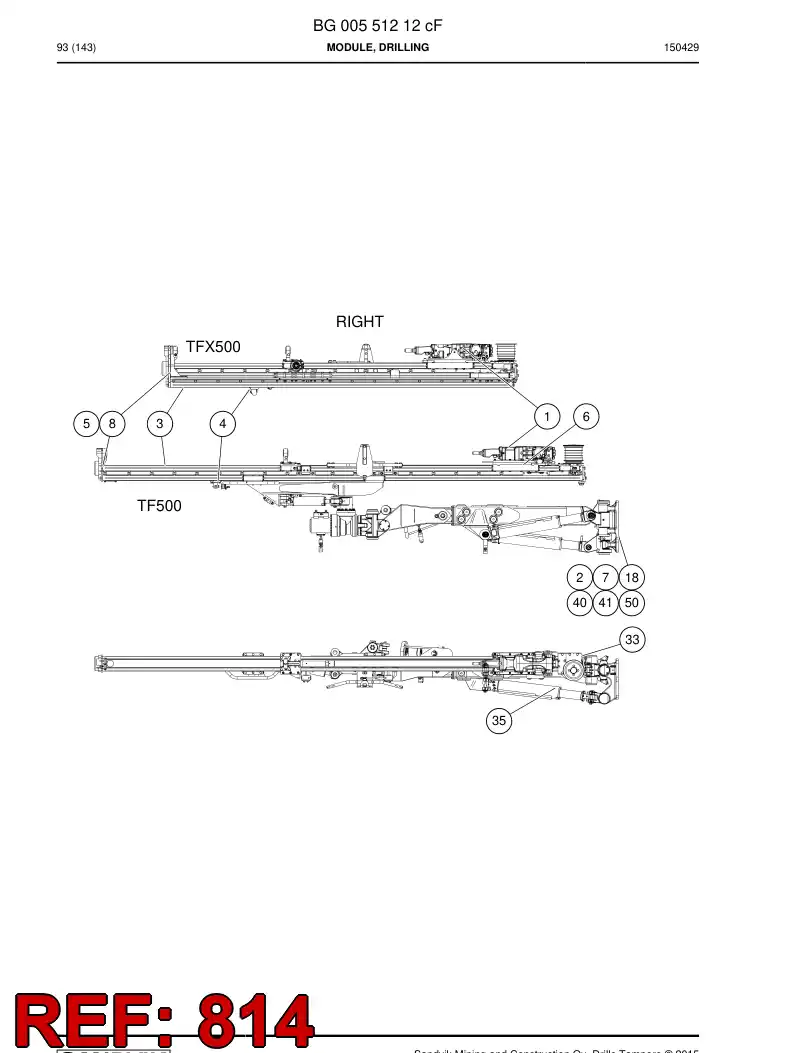 55085752b 550 857 52b Hosing Set - Sandvik Technical Drawing