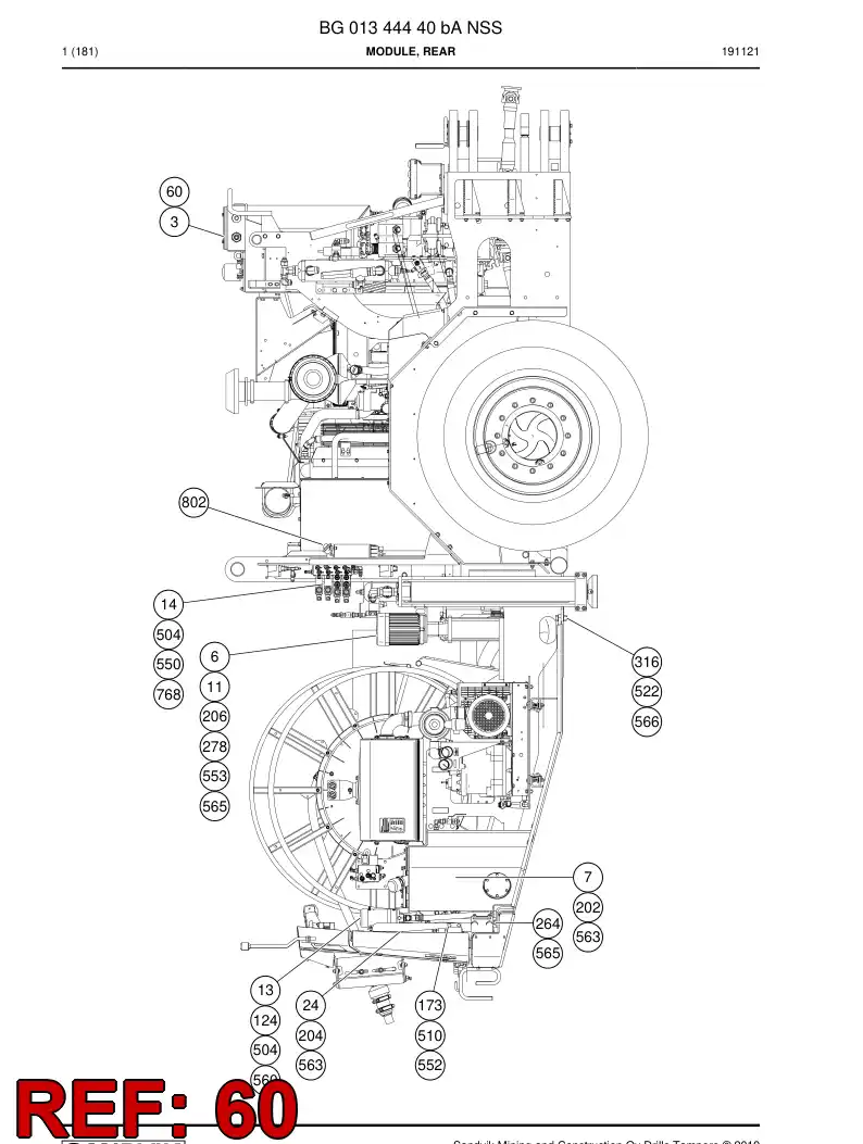 55085783 550 857 83 Heat insulation plate - Sandvik Technical Drawing