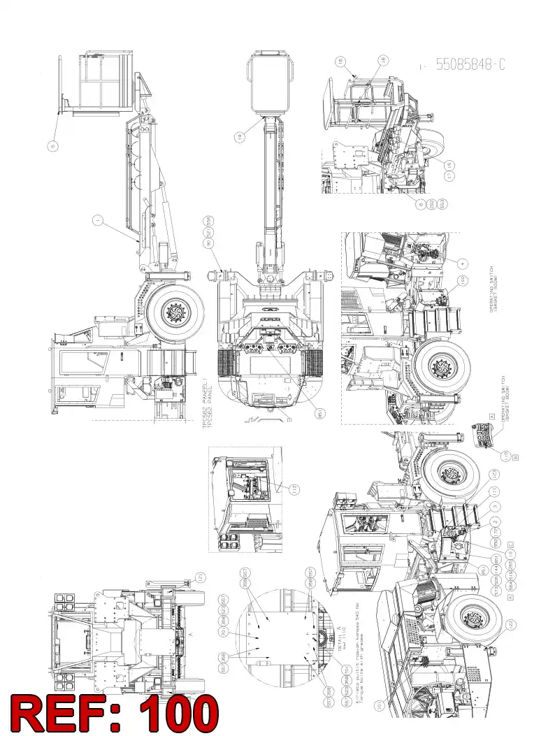 55085854 550 858 54 CONTROL OF HYDRAULIC JACK - Sandvik Technical Drawing