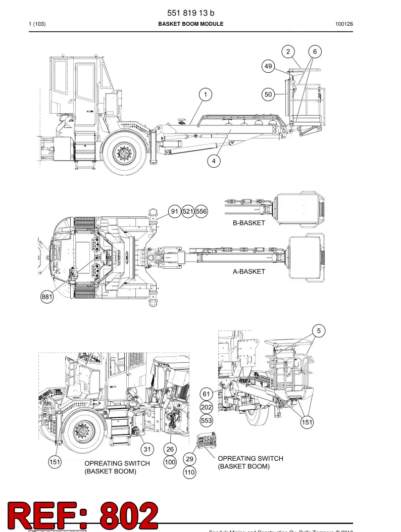 55085862b 550 858 62b Hosing - Sandvik Technical Drawing