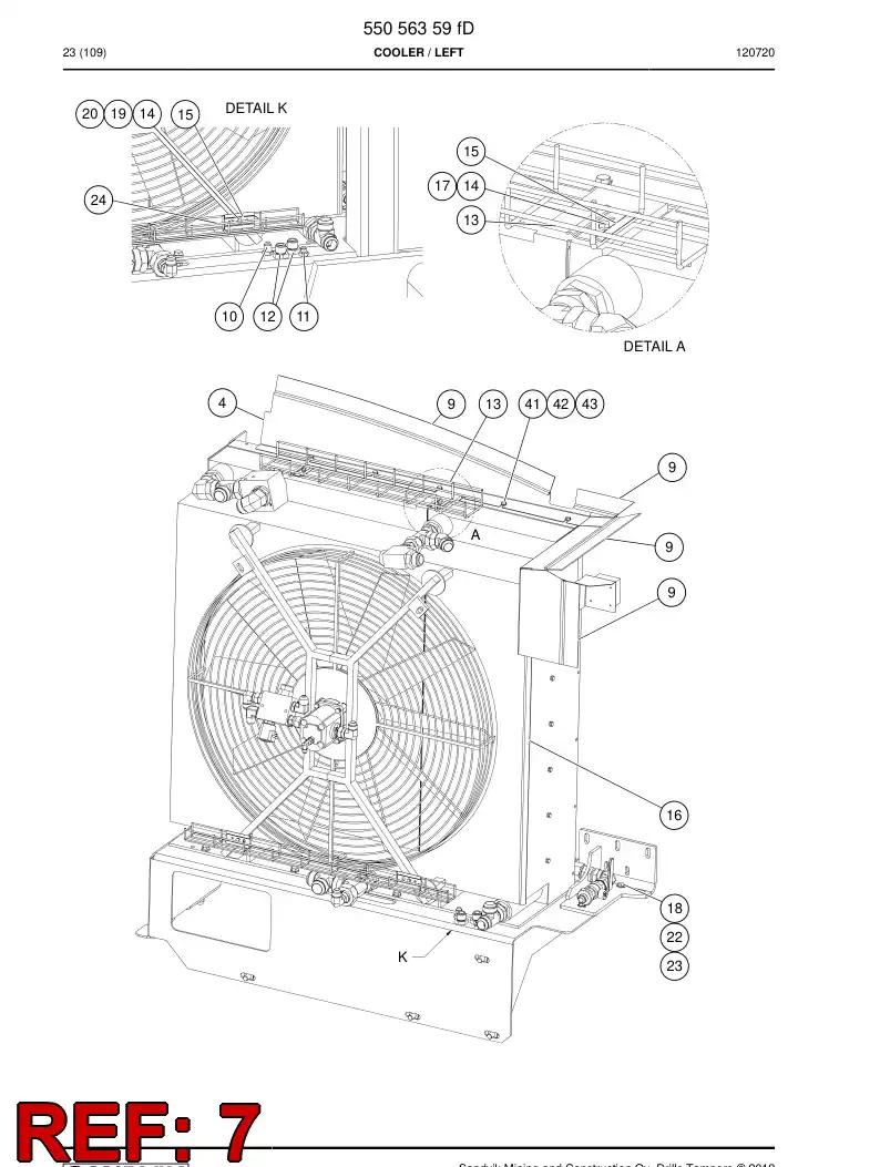 55085882 550 858 82 Rubber sheet - Sandvik Technical Drawing