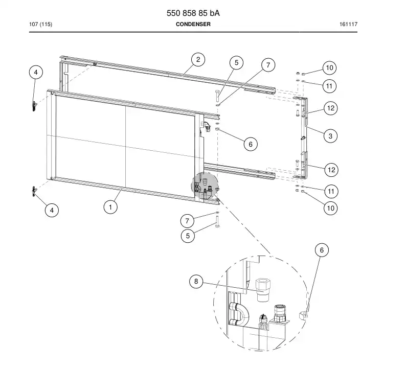 55085886a 550 858 86a Condenser - Sandvik Technical Drawing