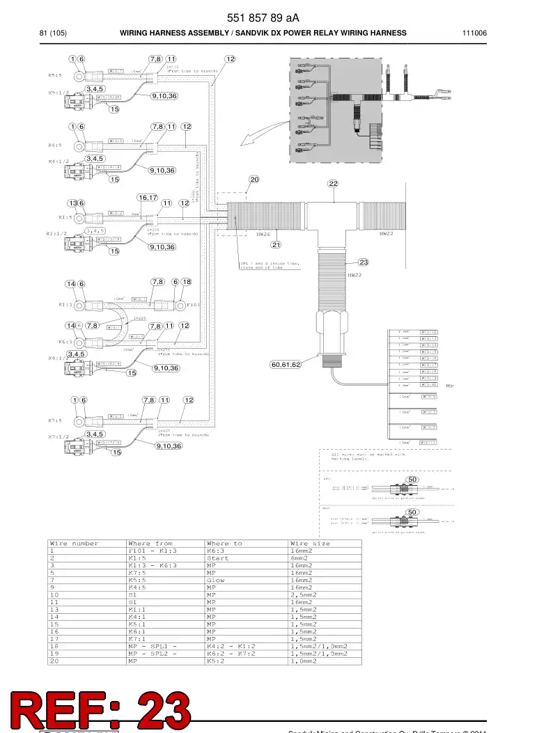 55085902 550 859 02 Plastic conduits for cable - Sandvik Technical Drawing