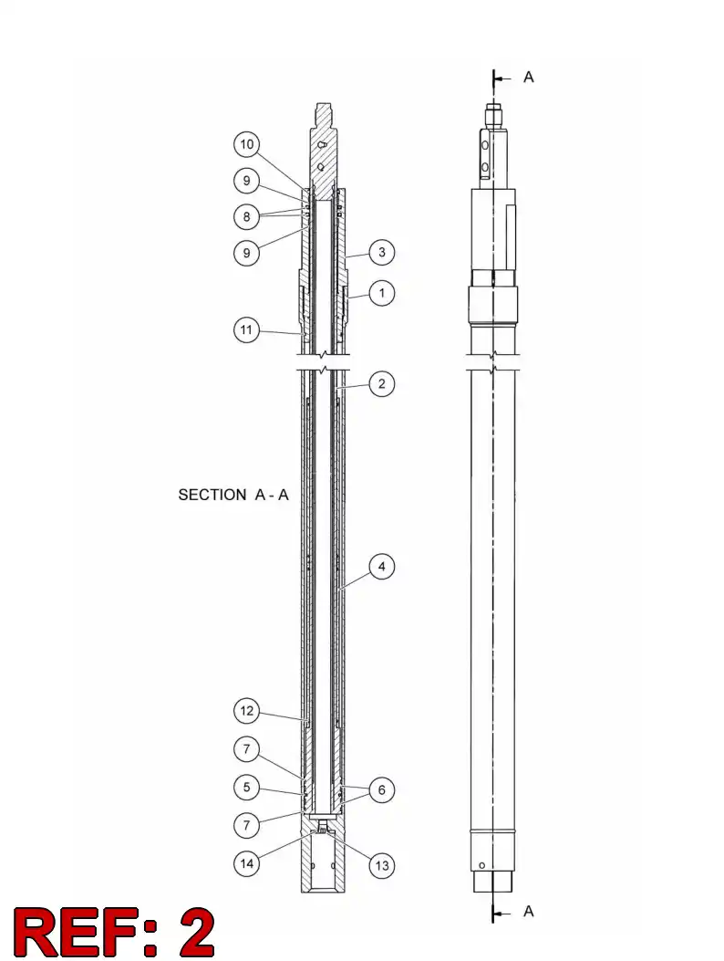 55085911 550 859 11 Rod, PISTON - Sandvik Technical Drawing