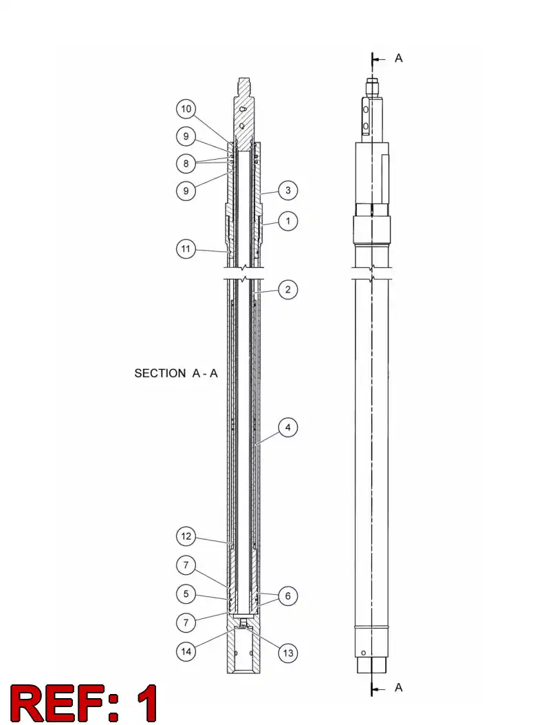 55085915 550 859 15 Tube, Cylinder - Sandvik Technical Drawing