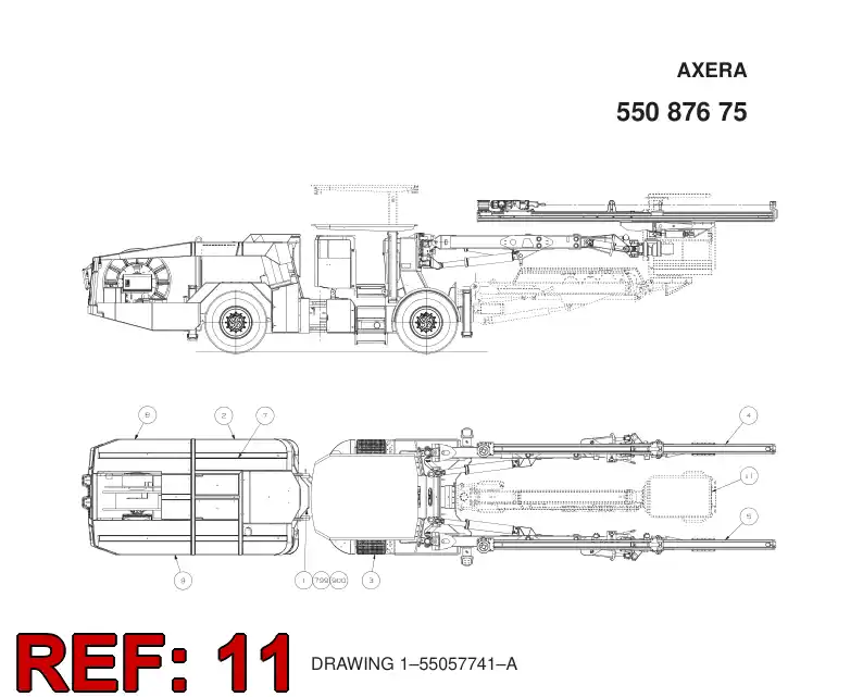 55085930 550 859 30 BASKET BOOM MODULE - Sandvik Technical Drawing