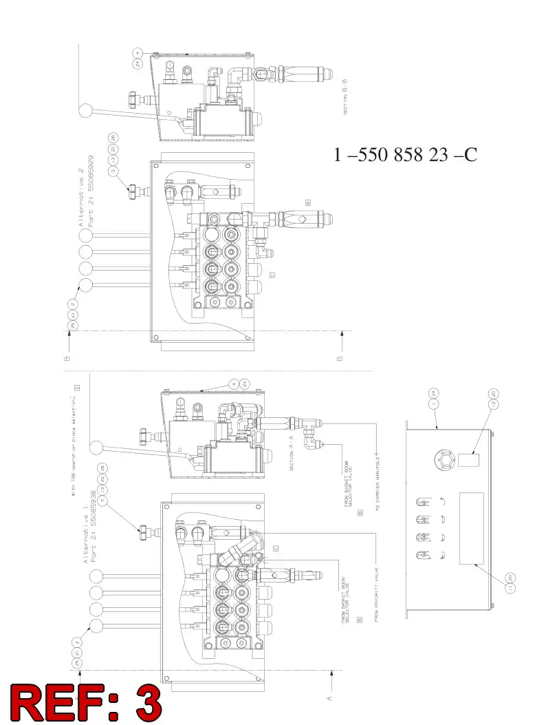 55085933 550 859 33 DIRECTIONAL VALVE - Sandvik Technical Drawing