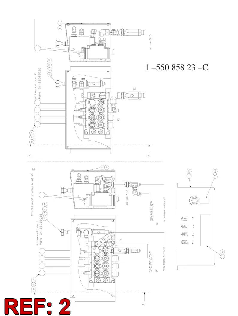 55085938 550 859 38 VALVE ASSEMBLY - Sandvik Technical Drawing
