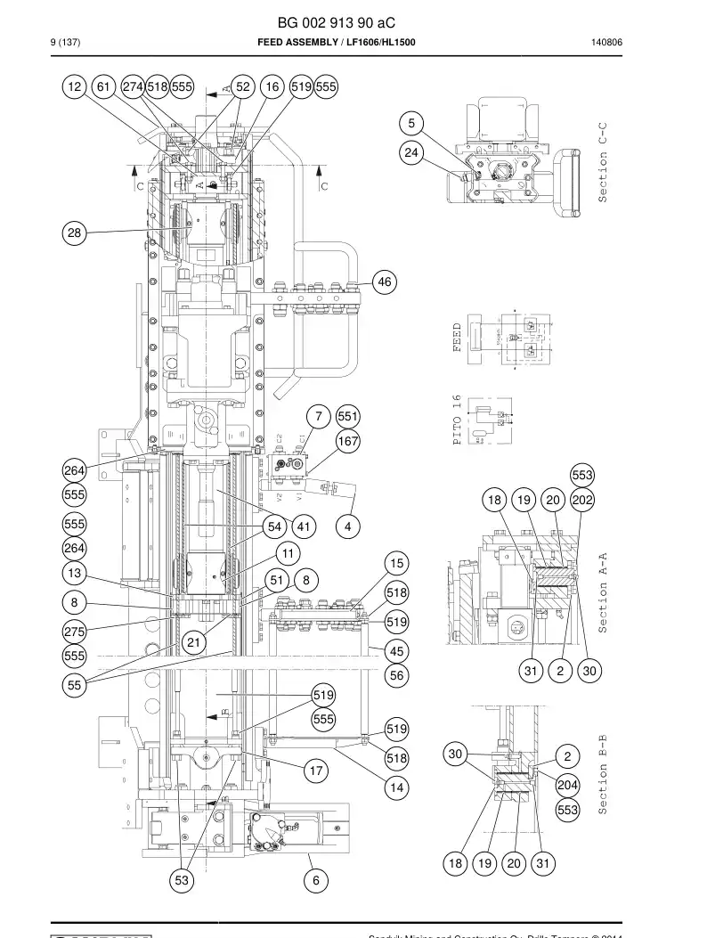 55085999a 550 859 99a Strip, Guide - Sandvik Technical Drawing