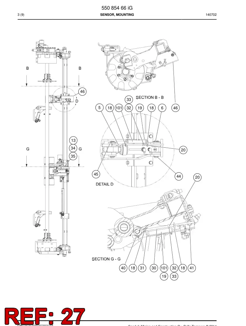 55086103b 550 861 03b Plate - Sandvik Technical Drawing