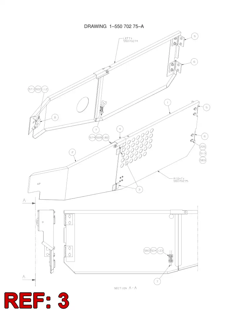 55086210 550 862 10 HINGE - Sandvik Technical Drawing