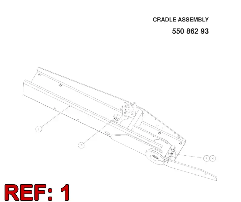 55086292 550 862 92 CRADLE - Sandvik Technical Drawing