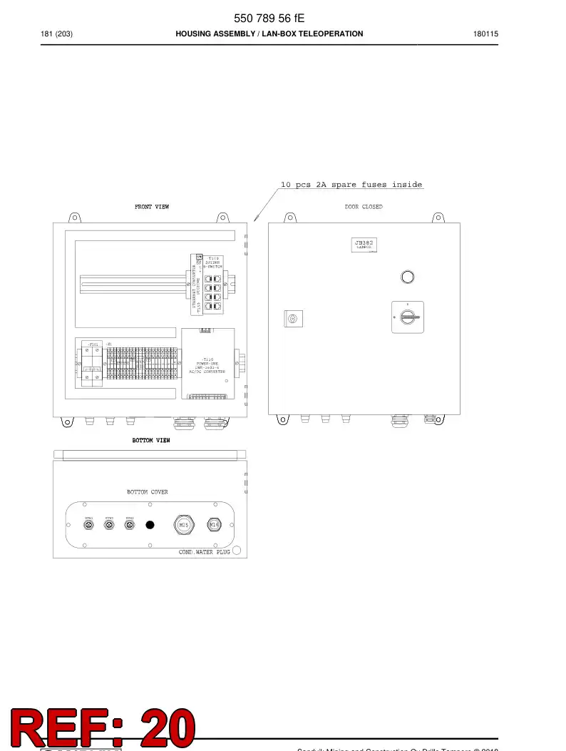 55086309a 550 863 09a INSTRUCCIONES, CABLEADO - Sandvik Technical Drawing