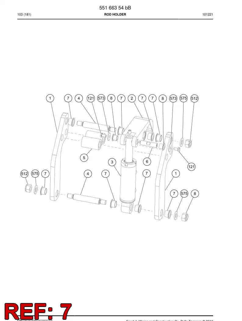 55086345a 550 863 45a Bearing, Plain - Sandvik Technical Drawing