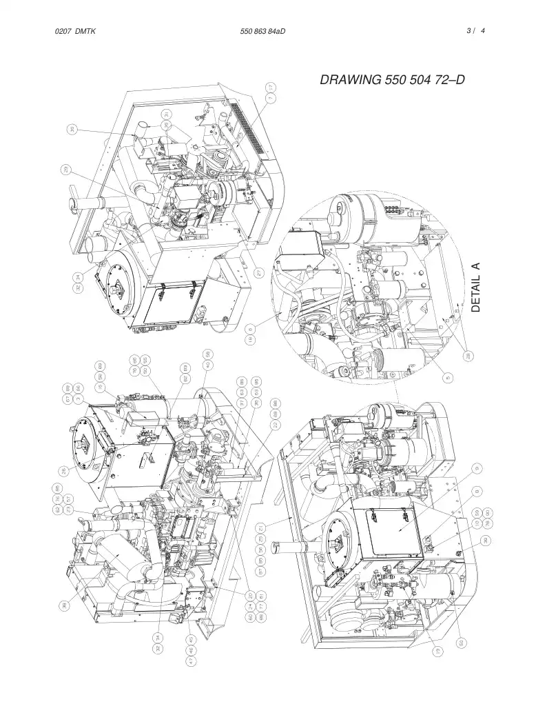 55086384aD 550 863 84aD POWERPACK ASSEMBLY - Sandvik Technical Drawing