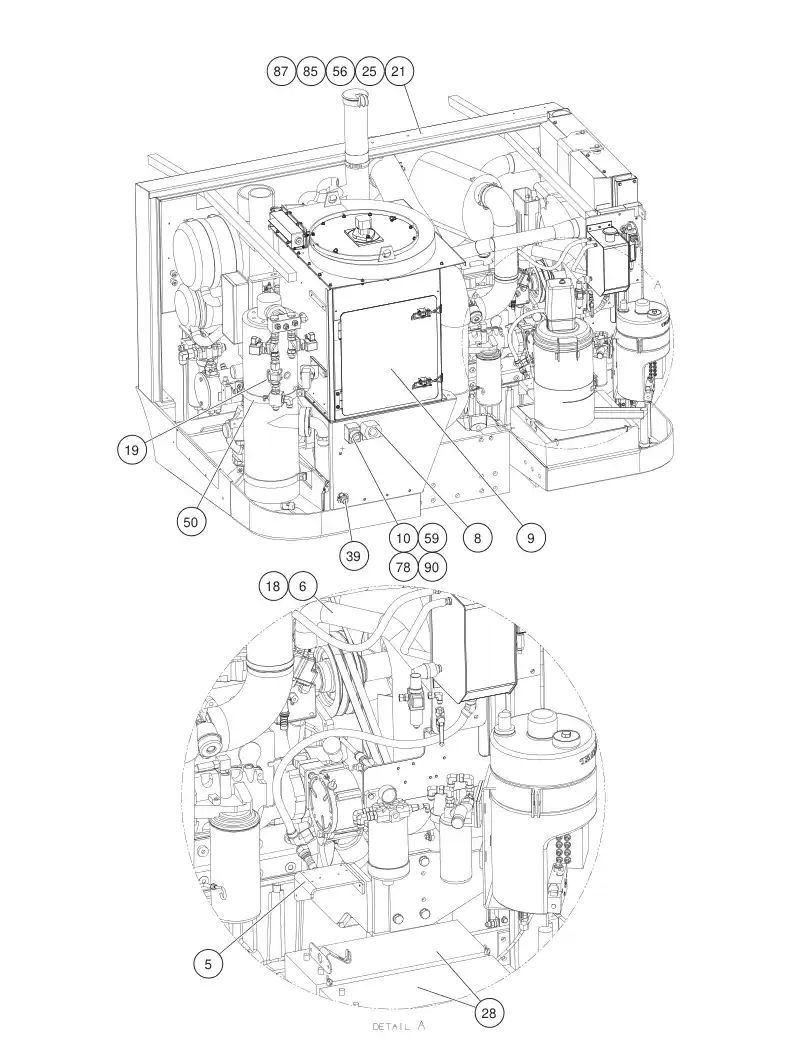 55086384dF 550 863 84dF POWERPACK ASSEMBLY - Sandvik Technical Drawing