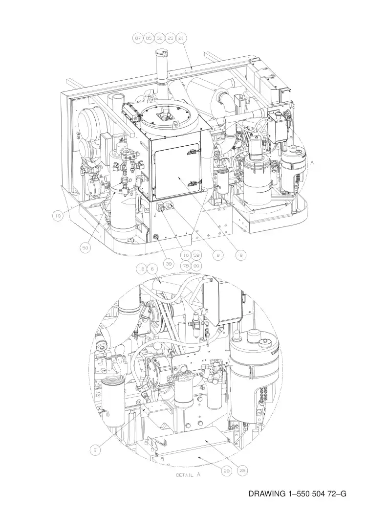 55086384fG 550 863 84fG POWERPACK ASSEMBLY - Sandvik Technical Drawing