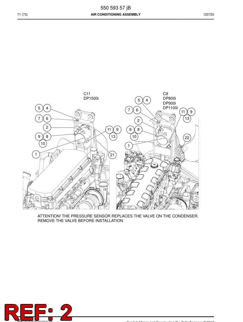 55086478 550 864 78 Plate - Sandvik Technical Drawing