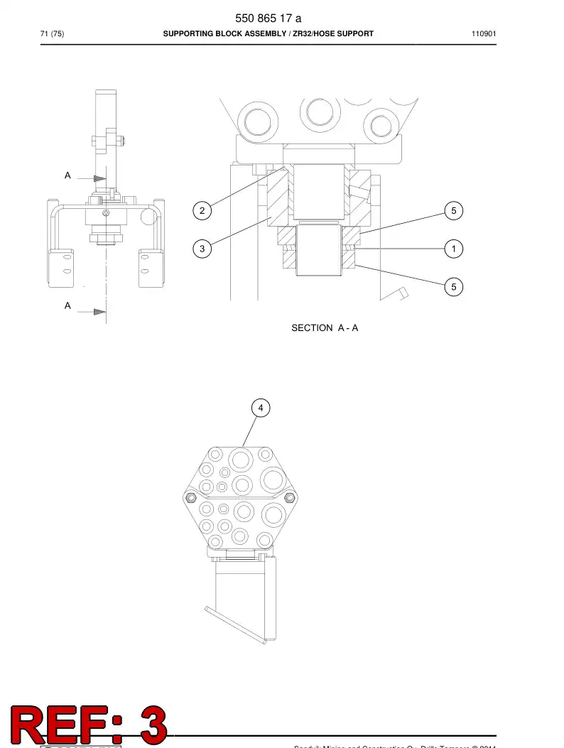 55086520 550 865 20 Bracket - Sandvik Technical Drawing
