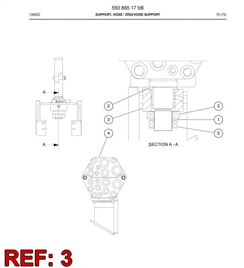 55086520a 550 865 20a Bracket - Sandvik Technical Drawing