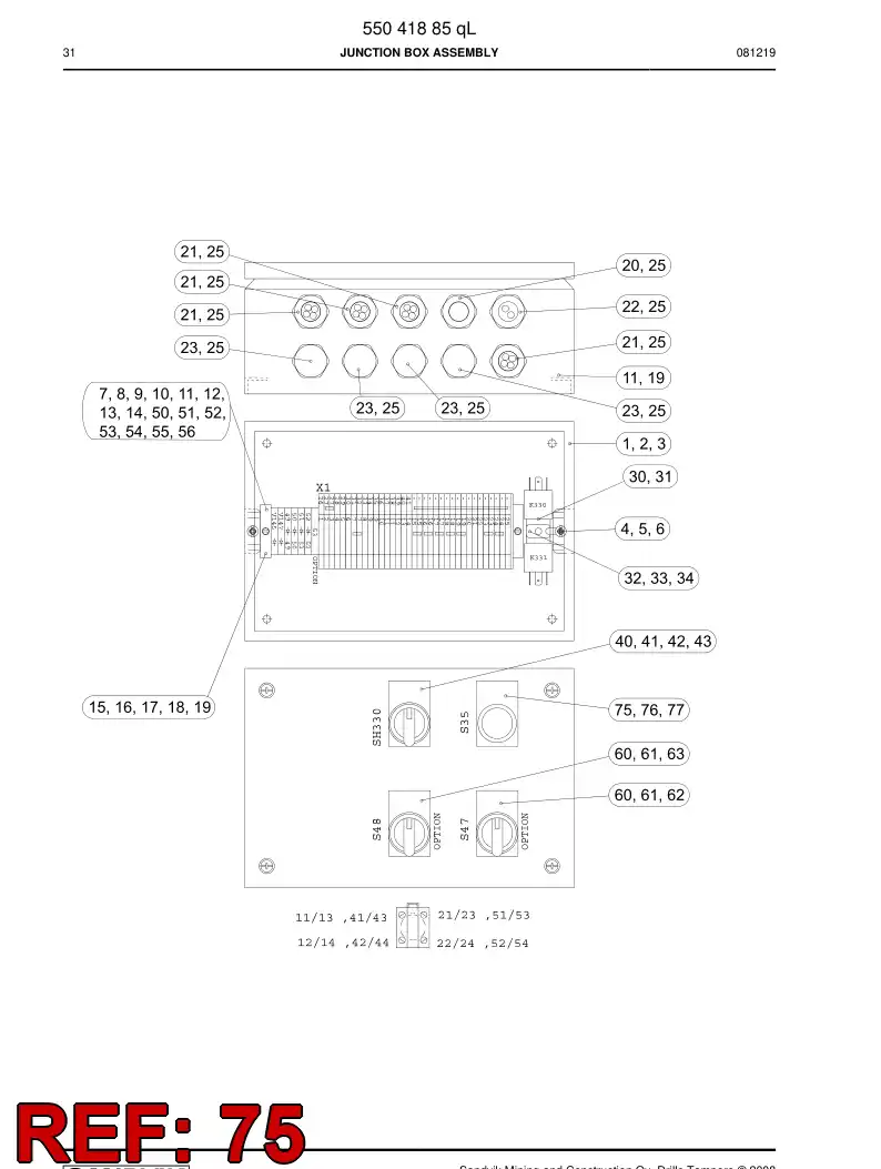 55086691 550 866 91 Adapter - Sandvik Technical Drawing