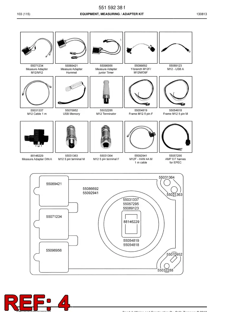 55086692 550 866 92 Cable Assembly - Sandvik Technical Drawing