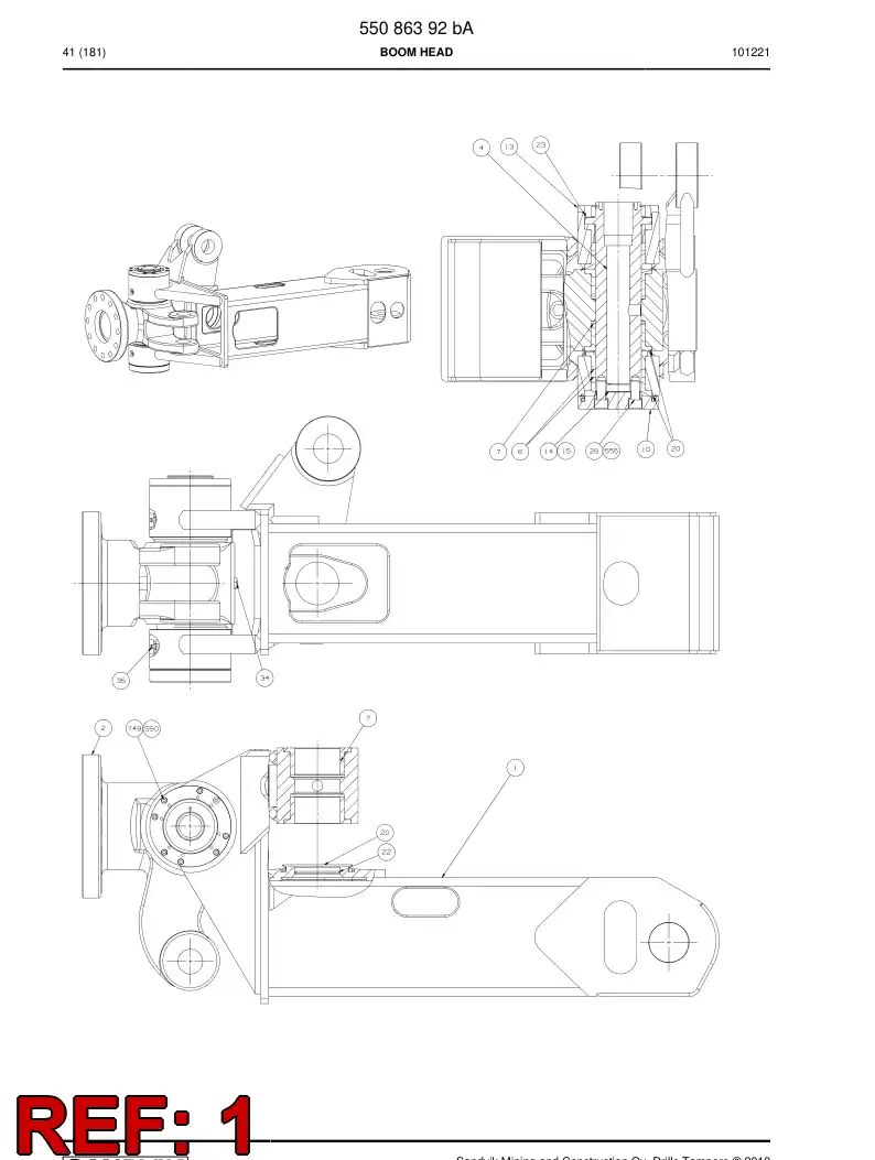 55086694 550 866 94 Swing piece - Sandvik Technical Drawing