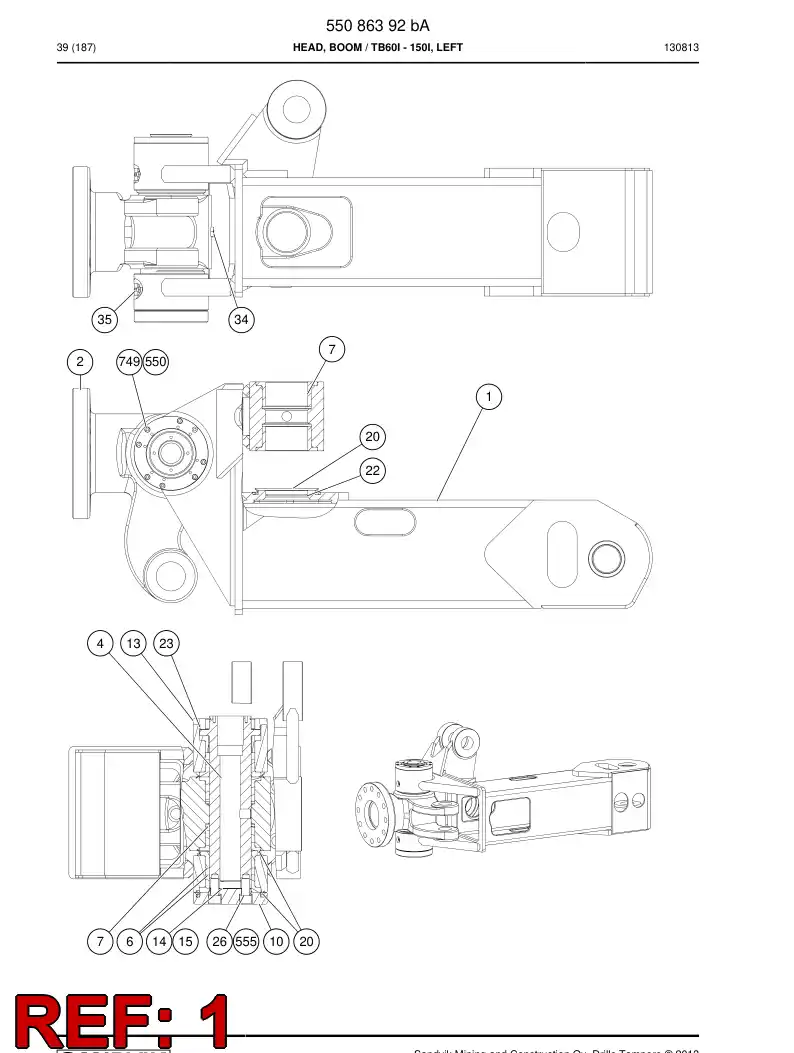 55086694c 550 866 94c Swing Piece - Sandvik Technical Drawing