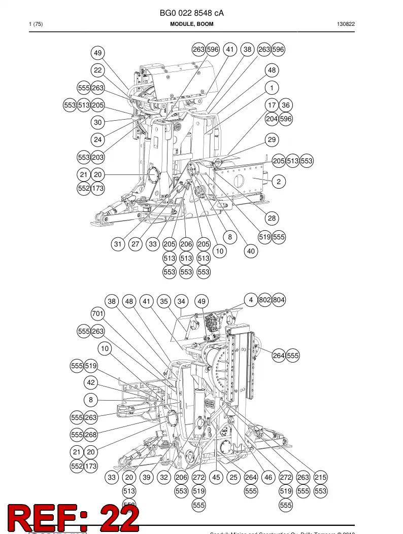 55086712a 550 867 12a Support - Sandvik Technical Drawing