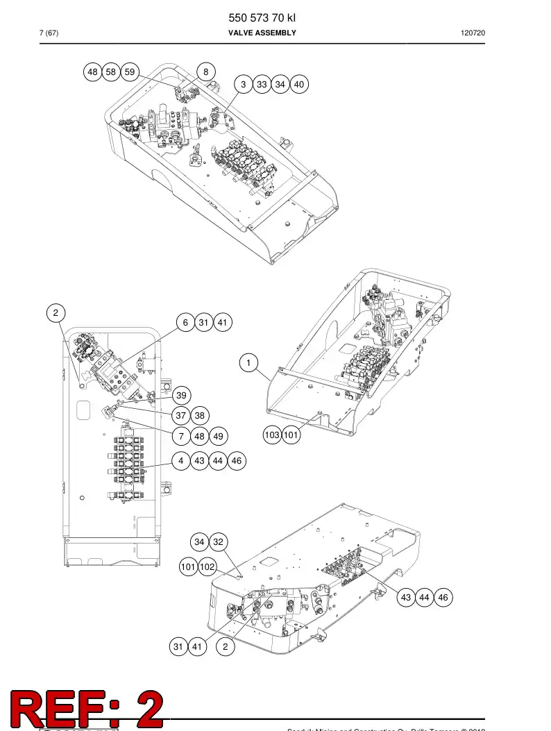 55086713 550 867 13 Supporting block - Sandvik Technical Drawing