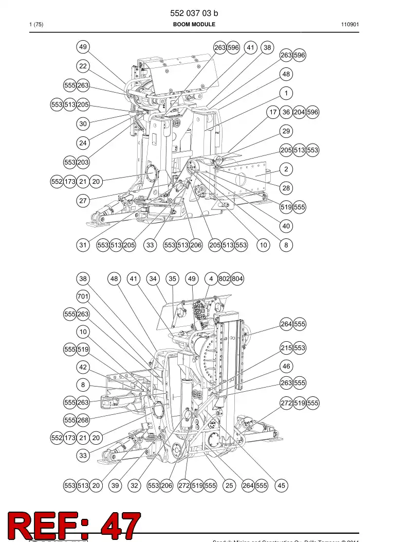 55086739 550 867 39 Shaft - Sandvik Technical Drawing