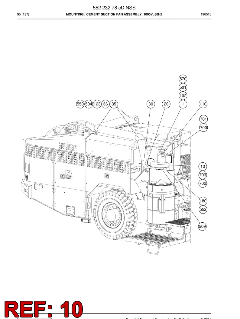 55086953 550 869 53 Flue gas extractor - Sandvik Technical Drawing