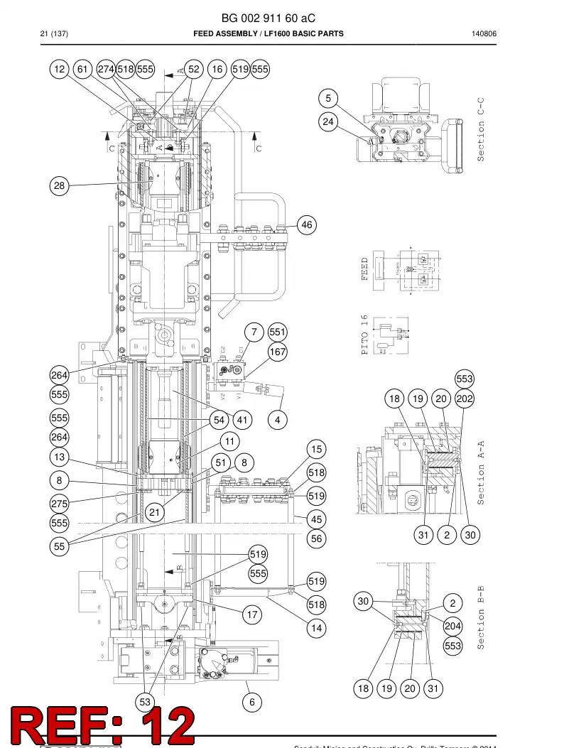 55087110 550 871 10 CIERRE - Sandvik Technical Drawing