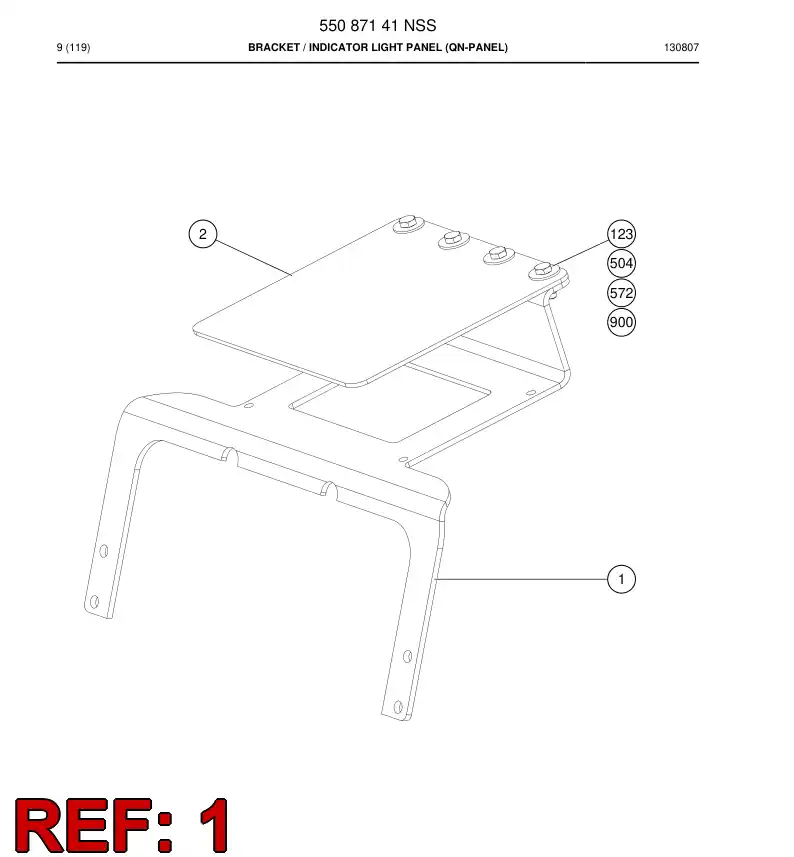 55087142a 550 871 42a Plate, Mounting - Sandvik Technical Drawing