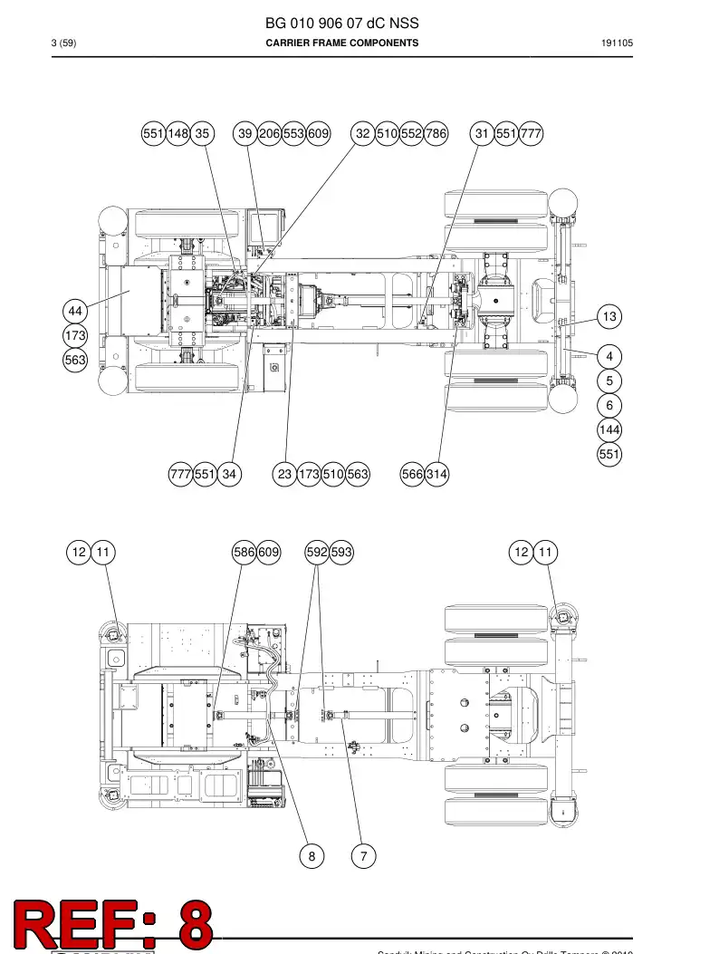 55087159 550 871 59 Drive Shaft - Sandvik Technical Drawing