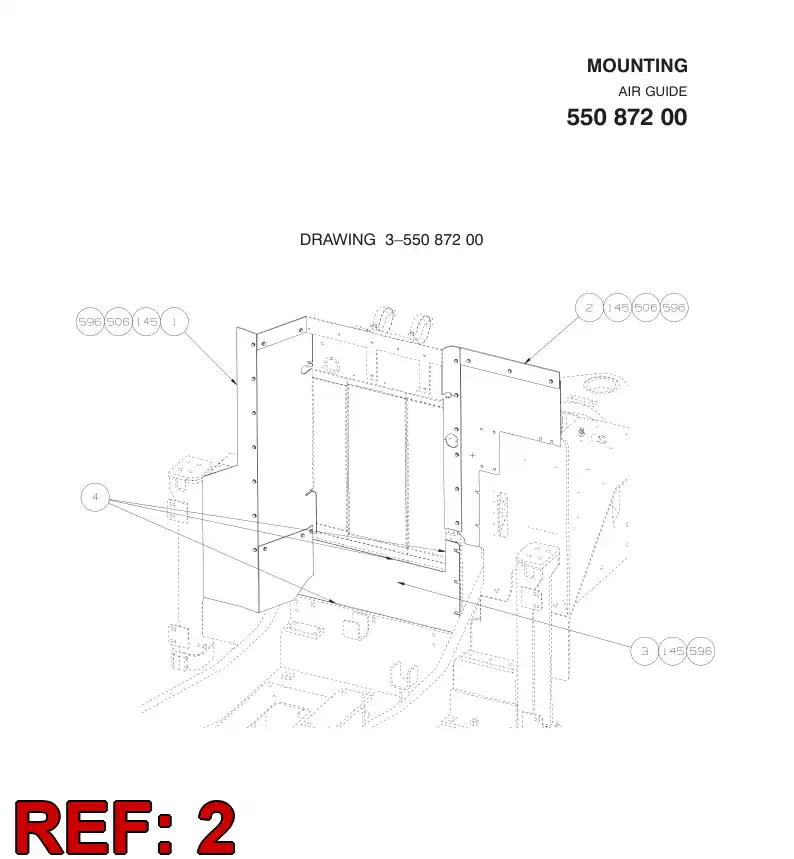 55087195 550 871 95 Air guide plate - Sandvik Technical Drawing