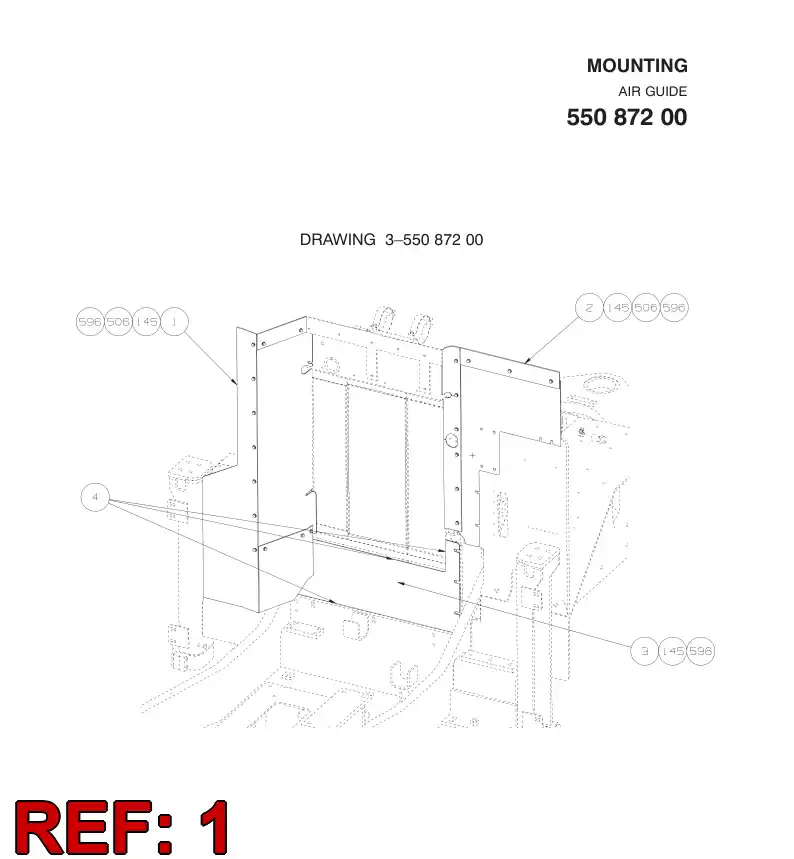 55087199 550 871 99 Air guide plate - Sandvik Technical Drawing