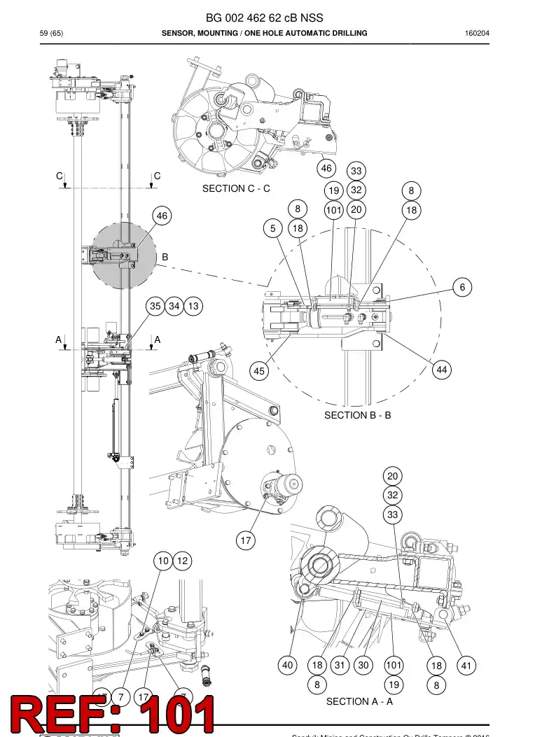 55087336 550 873 36 Sensor - Sandvik Technical Drawing