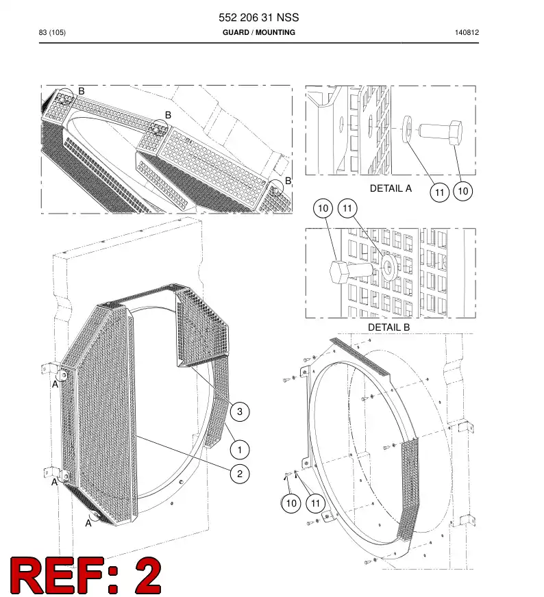 55087378a 550 873 78a Guard - Sandvik Technical Drawing