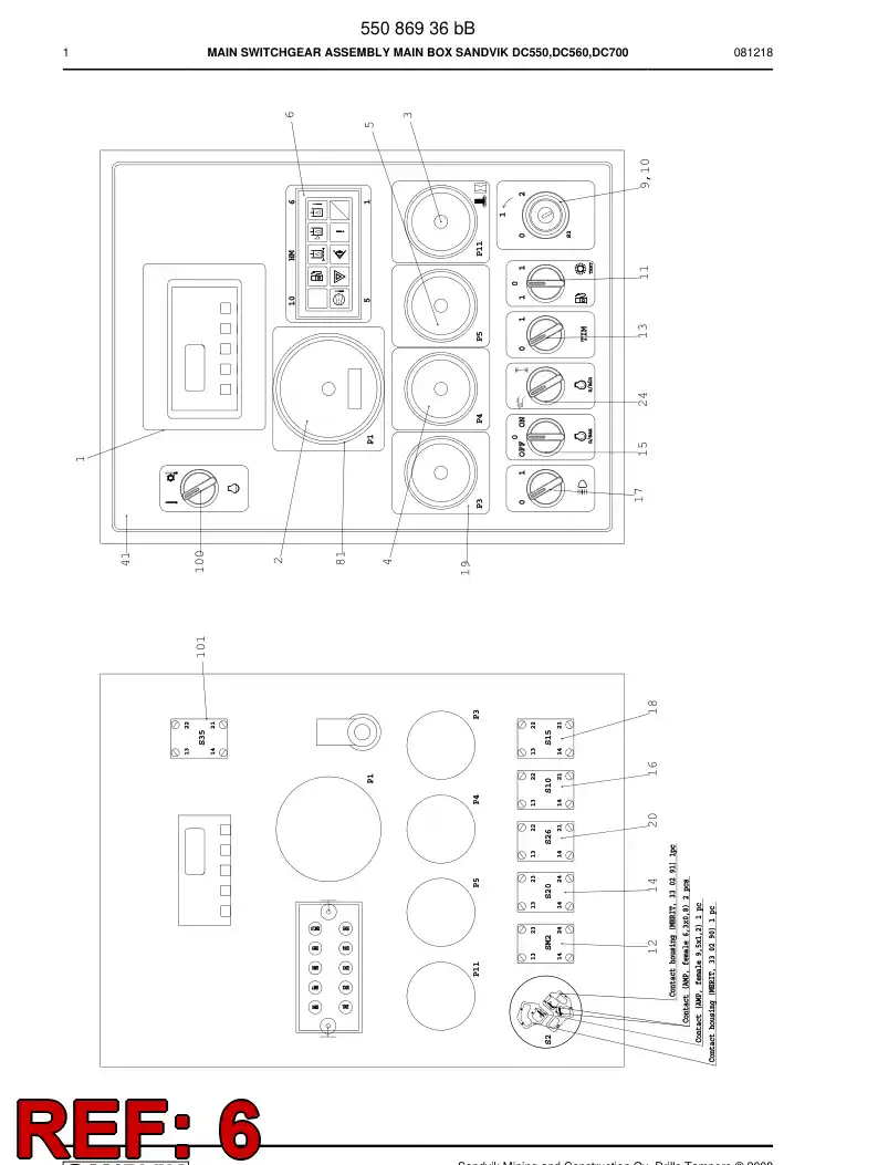 55087380 550 873 80 CONTROL (WARNING) LIGHT PRING - Sandvik Technical Drawing