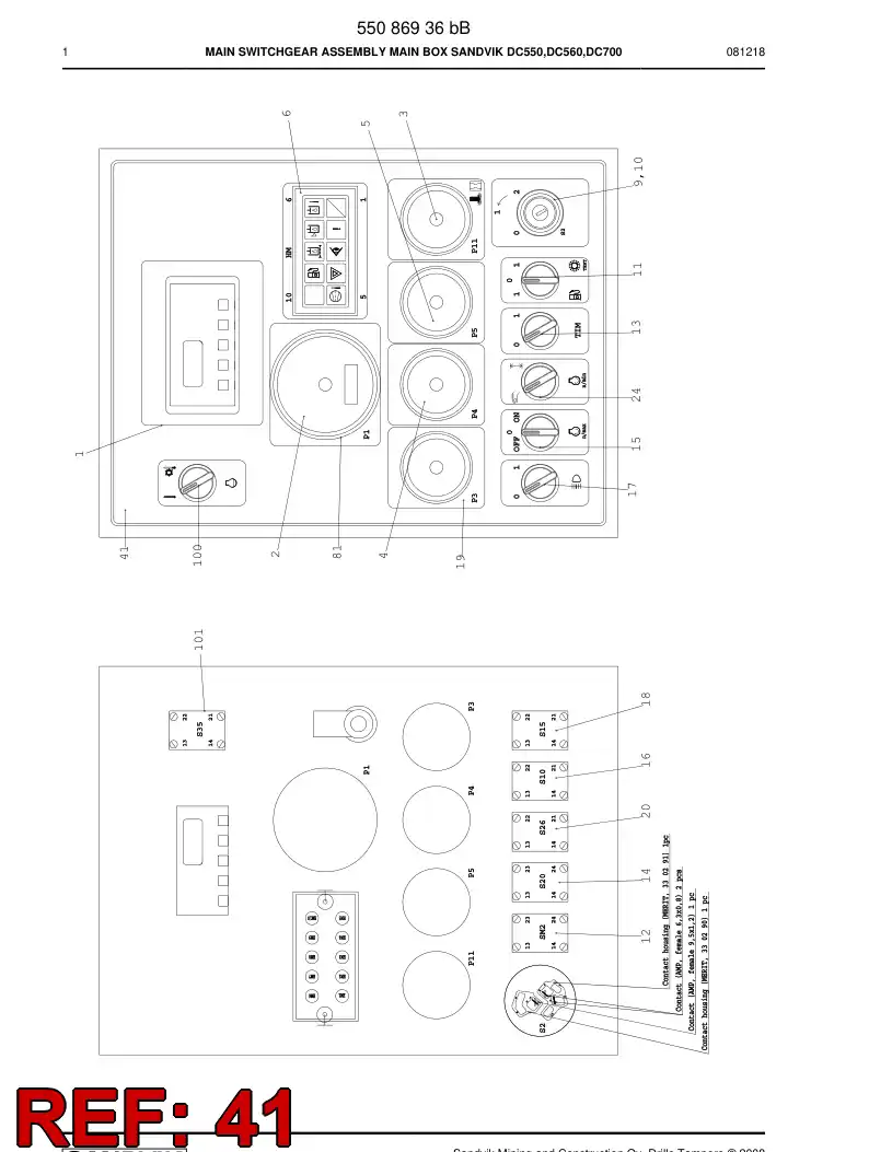 55087421 550 874 21 Decal - Sandvik Technical Drawing