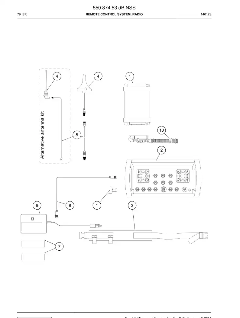 55087453d 550 874 53d Remote Control System, Radio - Sandvik Technical Drawing