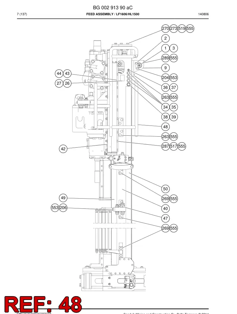 55087538a 550 875 38a Guide, Hose - Sandvik Technical Drawing