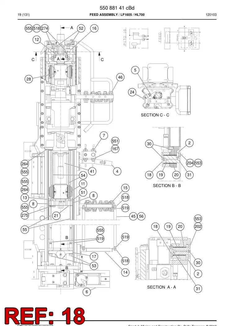 55087588 550 875 88 Shaft - Sandvik Technical Drawing